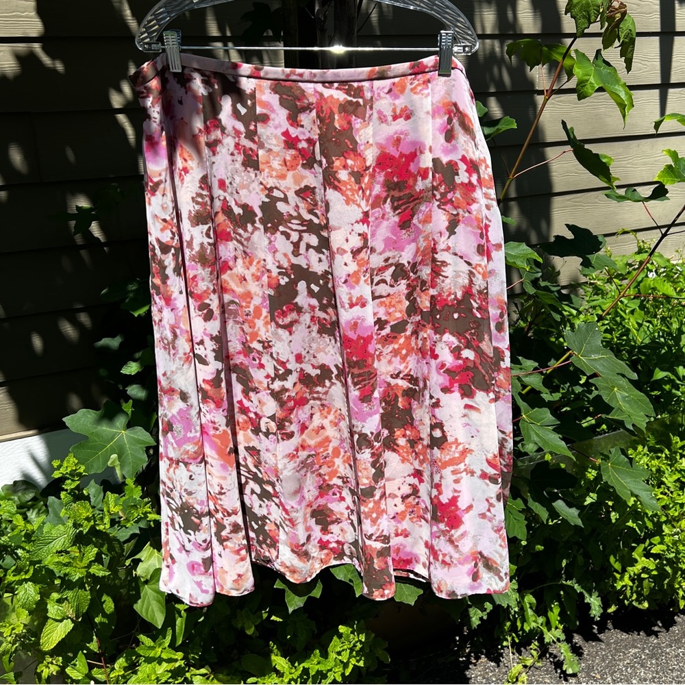 Coldwater Creek Enchanted Garden Plus Size Sheer Lined Skirt Size 2X/20-22